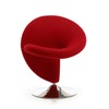 Manhattan Comfort Curl Swivel Accent Chair in Red and Polished Chrome AC040-RD